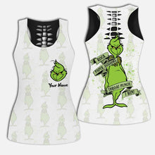 Load image into Gallery viewer, Personalized Grinch Hollow Tank Top & Leggings Gift for Women