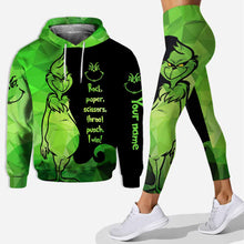 Load image into Gallery viewer, Personalized Grinch Hoodie & Leggings Set Custom Name Gift