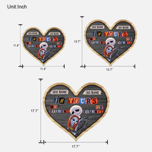 Load image into Gallery viewer, Personalized Couple Heart Wood Sign Custom Names Gift
