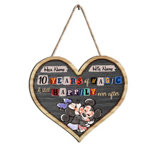 Load image into Gallery viewer, Personalized Wood Sign for Couples | Custom Name Heart Wall Art
