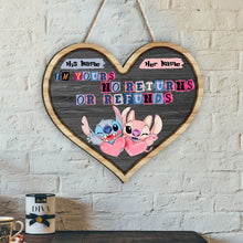 Load image into Gallery viewer, Personalized Heart-Shaped Wood Sign Custom Couple Gift