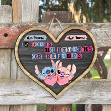 Load image into Gallery viewer, Personalized Heart-Shaped Wood Sign Custom Couple Gift