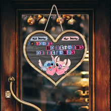 Load image into Gallery viewer, Personalized Heart-Shaped Wood Sign Custom Couple Gift