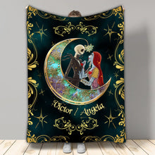 Load image into Gallery viewer, Personalized Couple Blanket I Love You To The Moon Gift