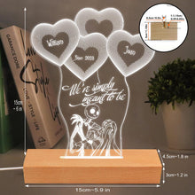 Load image into Gallery viewer, Personalized Couple Acrylic Plaque Light Base Heart Design Gift