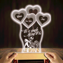 Load image into Gallery viewer, Personalized Couple Acrylic Plaque Light Base Heart Design Gift
