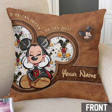 Load image into Gallery viewer, Personalized Mickey Mouse Throw Pillow Custom Name Gift Idea