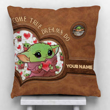 Load image into Gallery viewer, Personalized Leather Pattern Throw Pillow Custom Name Gift for Mom