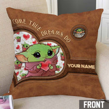 Load image into Gallery viewer, Personalized Leather Pattern Throw Pillow Custom Name Gift for Mom
