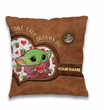 Load image into Gallery viewer, Personalized Leather Pattern Throw Pillow Custom Name Gift for Mom