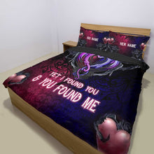 Load image into Gallery viewer, Personalized Dragon Quilt Set Custom Names Romantic Gift