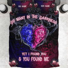Load image into Gallery viewer, Personalized Skull Quilt Set Custom Name Unique Couple Gift