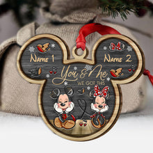 Load image into Gallery viewer, Personalized Christmas Mouse Wood Ornament Custom Names Gift