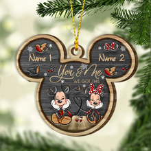 Load image into Gallery viewer, Personalized Christmas Mouse Wood Ornament Custom Names Gift