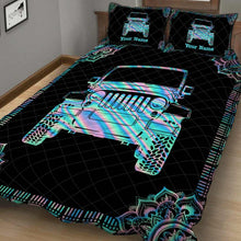Load image into Gallery viewer, Personalized Jeep Quilt Set Custom Name Gift for Dad