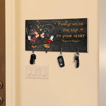 Load image into Gallery viewer, Personalized Family Key Rack with Hooks | Custom Name Sign Gift
