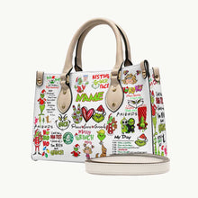 Load image into Gallery viewer, Personalized Christmas Leather Handbag with Grinch Design Gift for Her