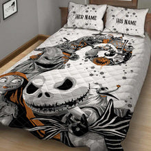 Load image into Gallery viewer, Personalized Nightmare Quilt Set for Couples | Halloween Gift