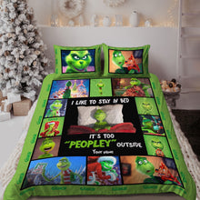 Load image into Gallery viewer, Personalized Christmas Quilt Set with Grinch Design for Kids & Family