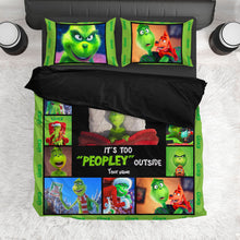 Load image into Gallery viewer, Personalized Christmas Quilt Set with Grinch Design for Kids & Family