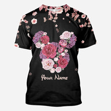 Load image into Gallery viewer, Personalized Floral Mouse All Over T-shirt & Hoodie Gift