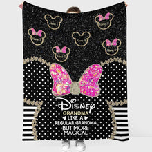 Load image into Gallery viewer, Personalized Disney Grandma Mouse Blanket Custom Names Gift