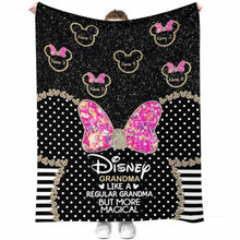 Load image into Gallery viewer, Personalized Disney Grandma Mouse Blanket Custom Names Gift