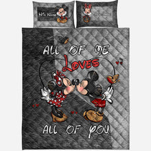 Load image into Gallery viewer, Personalized Mouse Quilt Set Custom Name Bedspread Gift for Couples