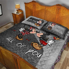 Load image into Gallery viewer, Personalized Mouse Quilt Set Custom Name Bedspread Gift for Couples