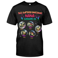 Load image into Gallery viewer, Personalized Turtley Awesome Nana T-shirt Custom Family Gift