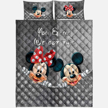 Load image into Gallery viewer, Personalized Mouse Quilt Set with Names for Couples | Valentine’s Day Gift