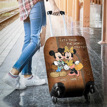 Load image into Gallery viewer, Personalized Disney Mouse Luggage Cover Custom Names Travel Gift for Couples
