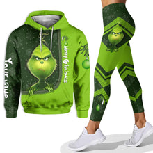 Load image into Gallery viewer, Personalized Grinch Hoodie and Leggings Set for Christmas