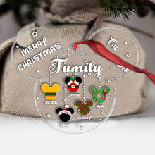 Load image into Gallery viewer, Personalized Christmas Mouse Ornament Family Name Custom Gift