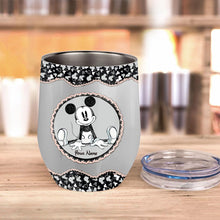 Load image into Gallery viewer, Personalized Wine Tumbler with Cute Mouse Ears | Custom Gift for Mom