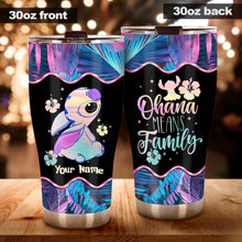 Load image into Gallery viewer, Personalized Ohana Means Family Tumbler Custom Name Gift