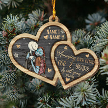 Load image into Gallery viewer, Personalized Nightmare Before Christmas Wood Ornament Custom Names Gift for Couples