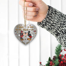 Load image into Gallery viewer, Personalized Christmas Mouse Heart Aluminium Ornament Gift Idea