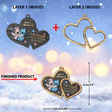 Load image into Gallery viewer, Personalized Layered Wood Ornament I'm Yours No Returns Gift for Couple