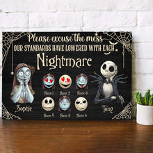 Load image into Gallery viewer, Personalized Nightmare Wood Sign Custom Names Unique Gift
