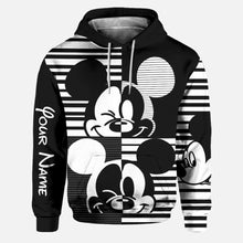 Load image into Gallery viewer, Personalized Black and White Mouse Hoodie and Leggings Set for Kids