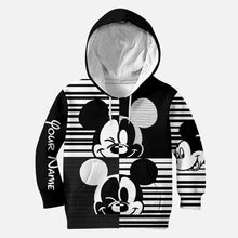 Load image into Gallery viewer, Personalized Black and White Mouse Hoodie and Leggings Set for Kids