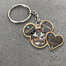 Load image into Gallery viewer, Personalized Mickey Mouse Keychain Custom Names Gift for Couples