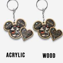 Load image into Gallery viewer, Personalized Mickey Mouse Keychain Custom Names Gift for Couples