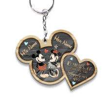 Load image into Gallery viewer, Personalized Mickey Mouse Keychain Custom Names Gift for Couples