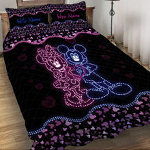 Load image into Gallery viewer, Personalized Mouse Ears Quilt Set for Couple | Custom Name Gift