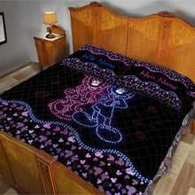 Load image into Gallery viewer, Personalized Mouse Ears Quilt Set for Couple | Custom Name Gift