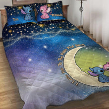 Load image into Gallery viewer, Personalized Ohana Quilt Set Love You To The Moon for Couples