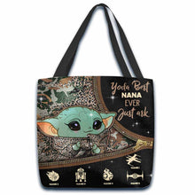 Load image into Gallery viewer, Personalized Yoda Best Nana Ever Tote Bag Custom Gift