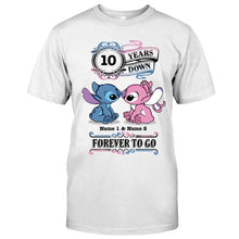 Load image into Gallery viewer, Personalized Couple T-shirt and Hoodie Custom Names Forever To Go Gift